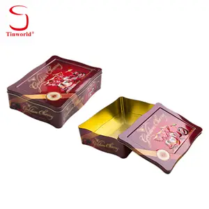 Hotsale Personalizado Tinplate Recipiente Irregular Forma Metal Pode Chocolate Doces Cookie Tin Box Para Presente