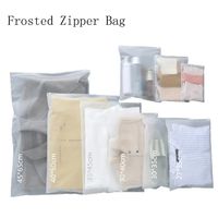 Sac d'emballage personnalisé en plastique transparent mat avec fermeture éclair pour sous-vêtements, maillots de bain et vêtements de natation
