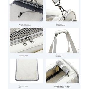 Zaino per animali domestici con motivo solido alla moda borsa per il trasporto di piccoli cani e gatti portatile pieghevole a spalla - Product Image 5