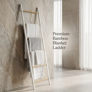 <span class=keywords><strong>Escalera</strong></span> Moderna <span class=keywords><strong>de</strong></span> Bambú para Baño y Sala <span class=keywords><strong>de</strong></span> Estar - Toallero Decorativo <span class=keywords><strong>de</strong></span> 6 Niveles - Estante <span class=keywords><strong>de</strong></span> Almacenamiento <span class=keywords><strong>de</strong></span> <span class=keywords><strong>Madera</strong></span> para Apoyar en la Pared - Product Image 4