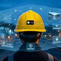 Casque de chantier intelligent avec balise lumineuse clignotante, protection anti-choc IP66, localisation GPS et connectivité IoT