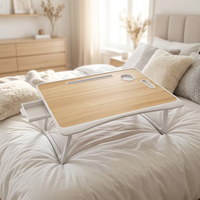 Table pliante en bois pour ordinateur portable, petit bureau d'étude pour la maison, le dortoir ou la chambre à coucher