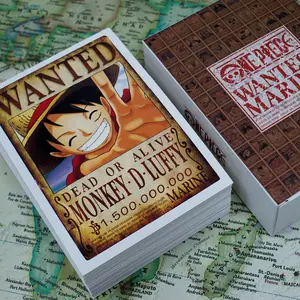 Japanese Anime Souvenir wanted Post Cards Postal wanted circular boxed Anime Luffy Postcard