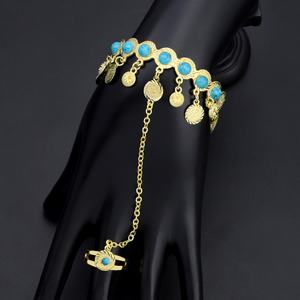 Jxx Nueva Oferta al por Mayor, Brazalete de Latón y Cobre con Baño de Oro de 24k y Plata, Cadena y Eslabones con Circonitas, Estilo Indio - Product Image 4