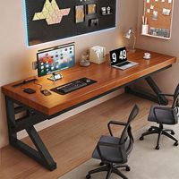 Bureau d'ordinateur, table de bureau longue, avec plateau en bois massif écologique, simple, pour étudiant, pour la maison, la chambre, le bureau e-sport