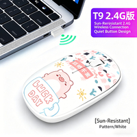 Mouse Nirkabel Mini Ultra-Tipis Portabel Desain Kartun Lucu untuk Penggunaan Wanita