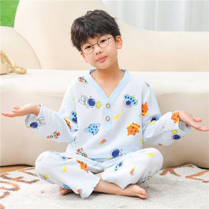 Conjunto de Pijamas de Manga Larga de Algodón con Estampado de Dibujos Animados de 2 Piezas de Alta Calidad para Niños y Niñas, Ropa de Dormir de Verano - Product Image 5