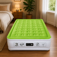 Matelas Gonflable Double Floqué avec Pompe AC Intégrée, Tissu PVC Floqué, Portable pour la Maison et le Camping, Vente en Gros
