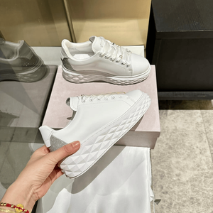 Baskets compensées à lacets pour femme Jimmy avec semelle à motif diamant, baskets décontractées à semelle épaisse pour le quotidien - Product Image 3