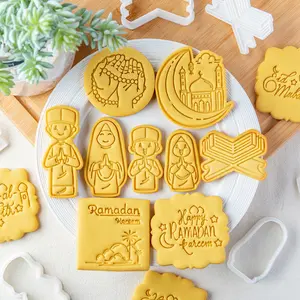 Taart Decoratie Eid Mubarak Mousseline Jongen Meisje Schimmel Cookie Cutter Stempel Vakantie Schimmel Gereedschappen Fondant Bakken