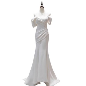 S1576L Abito <span class=keywords><strong>da</strong></span> <span class=keywords><strong>sposa</strong></span> francese monospalla 2026 con vita a coda di pesce e vestibilità Slim Texture leggera e abito <span class=keywords><strong>da</strong></span> <span class=keywords><strong>sposa</strong></span> a pieghe - Product Image 6