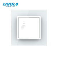 Livolo Interrupteur Tactile Modulaire Standard UE 1 Gang 1 Voie 22,5mm*45mm avec Cadre en PC et Verre Trempé Étanche Installation Facile