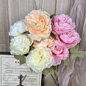 Bất Động Cảm Ứng Mẫu Đơn Lớn Đầu Lụa Chất Lượng Cao Nhân Tạo Duy Nhất Thân Cây Màu Trắng Màu Hồng Hoa Mẫu Đơn Hoa Cho Đám Cưới Đảng Trang Trí - Product Image 1