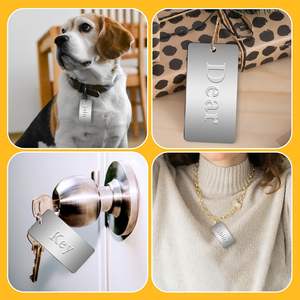 50 عبوة نقش معدني من الفولاذ المقاوم للصدأ على الدرجة الصناعية وختم الفراغات علامات مستطيله 1 بوصة × 2 بوصة - Product Image 5