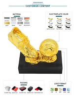 Design de haute qualité en métal gravé trophée commémoratif match de football personnalisé chaussure dorée trophée doré