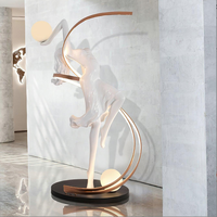 Sculpture LED Moderne en Résine pour Décoration de Bar et Club, Danseuse Ballerine sur Pied avec Garantie de 3 Ans