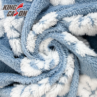 Kingcason, fabricant compétitif, tissu en polaire sherpa jacquard floral 100% polyester, simple face, pour couverture et textile de maison