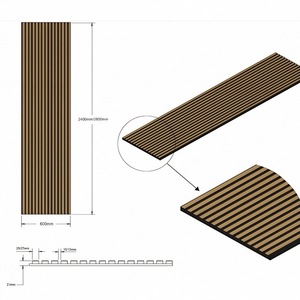 Modern Eco-Friendly TV fundo parede decoração fibra poliéster painéis acústicos madeira grão grade folheado MDF madeira apartamentos - Product Image 3