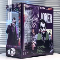 Joker and Harley Quinn Design Patterns Custom PC Case, Dual Full Side Tempered Glass ATX Tower PC Case Gaming Computer ATX Case