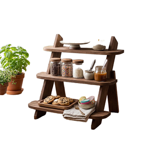Expositor <span class=keywords><strong>de</strong></span> Madera para Cupcakes, Soporte Rústico <span class=keywords><strong>de</strong></span> Madera <span class=keywords><strong>de</strong></span> 4 Niveles para Exhibición <span class=keywords><strong>de</strong></span> <span class=keywords><strong>Funko</strong></span> Pop, Vendedores, Pendientes y Anillos - Product Image 1