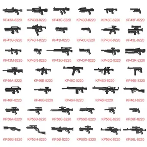 56 armas mini ejército militar juguetes juego miniatura plástico bloques de construcción figuras pistola armas juguete