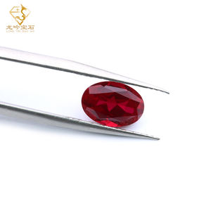 宝石用IGI認定ラボ栽培ルビーオーバルカットルースピジョンブラッドルビー宝石 - Product Image 2