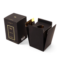 Emballage personnalisé pour flacon compte-gouttes d'huile essentielle pour cheveux et barbe, boîte cadeau en carton noir de luxe avec toucher doux