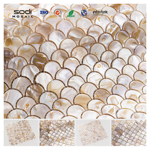 Diseño de escamas de pescado mosaico ostra Shell pared Backsplash pared azulejo pegatina madre de perla mosaicos Mosaico De Conchas - Product Image 4
