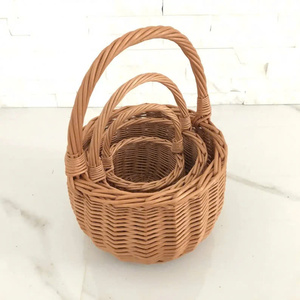 Tốt Nhất Bán Bộ Ba Mảnh Hoa <span class=keywords><strong>Wicker</strong></span> Giỏ Handmade Vòng Giỏ Với Xử Lý Nhỏ <span class=keywords><strong>Wicker</strong></span> Giỏ - Product Image 3