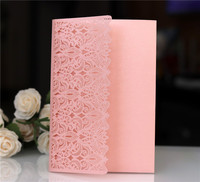 Carte de remerciement et d'invitation en papier Trird Fold Pearl, motif papillon creux