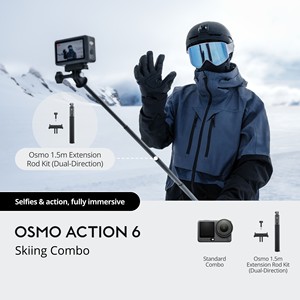 กล้องแอคชั่น Osmo Action 6 4K รุ่นสกีคอมโบ พร้อมไมโครโฟนเชื่อมต่อโดยตรง แบตเตอรี่ใช้งานได้ยาวนาน ป้องกันการสั่นไหว กันน้ำ - Product Image 5