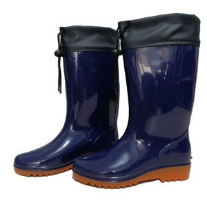 Bottes <span class=keywords><strong>de</strong></span> <span class=keywords><strong>pluie</strong></span> en PVC <span class=keywords><strong>bleu</strong></span> <span class=keywords><strong>marine</strong></span> imperméables et respirantes pour femmes, idéales pour le travail en extérieur, la pêche et le camping – Offre spéciale - Product Image 5