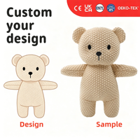 Faible MOQ OEM ODM, Jouet en peluche tricoté mignon de dessin animé, Rembourré en coton PP, Animal en peluche au crochet fait main