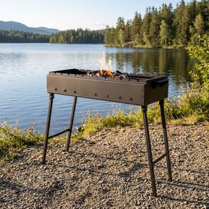 High Quality Outdoor Folding <b>Charcoal</b> Barbecue Grill <b>Portable</b> Long <b>BBQ</b> Grill with Integrated Foldable Legs for Picnic - Product Image 6
