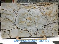Dalle de quartzite brésilien de luxe Calcutta Blue et quartzite à veines dorées élégantes pour îlot de cuisine et sol de salle de bain pour villas
