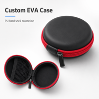Étui rigide personnalisé en EVA avec fermeture éclair ronde, boîte de rangement avec poche en filet, étui de protection portable pour accessoires de voyage
