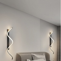 Lampe murale LED minimaliste en aluminium pour chambre à coucher, salon et couloir - Design moderne et simple avec variation de trois couleurs