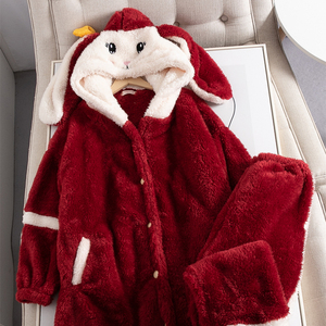 Nuovo <span class=keywords><strong>pigiama</strong></span> di <span class=keywords><strong>coniglio</strong></span> di spessore autunno e inverno <span class=keywords><strong>pigiama</strong></span> carino Set di vestiti per la casa da donna - Product Image 2
