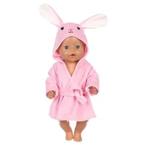 Pink rabbit shape doll pajamas baby doll quality night gowns doll nighties