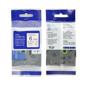 Groothandel 6Mm Zwart Op Wit Compatibel Tz Label Tape Tz-211 TZ2-S211 Compatibel Voor Broer Printer