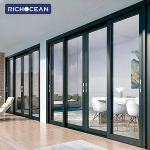 Portes coulissantes de patio en aluminium à rupture de pont thermique sur mesure RICHOCEAN, double vitrage Low-E avec <span class=keywords><strong>moustiquaire</strong></span> - Product Image 6