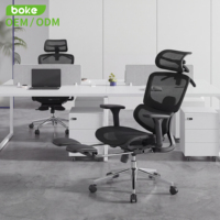 Fauteuil de bureau ergonomique de massage en gros avec repose-pieds, chaise de direction en maille à dossier haut, Sedia Da Ufficio