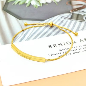 สร้อยข้อมือสแตนเลสสตีลชุบทอง 18K ดีไซน์เรียบง่ายสำหรับผู้หญิง ของขวัญเครื่องประดับแฟชั่น - Product Image 6