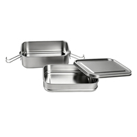 Boîte à lunch réutilisable en acier inoxydable personnalisée de 1960 ml, étanche, chauffable, sans BPA, à double couche avec fermeture