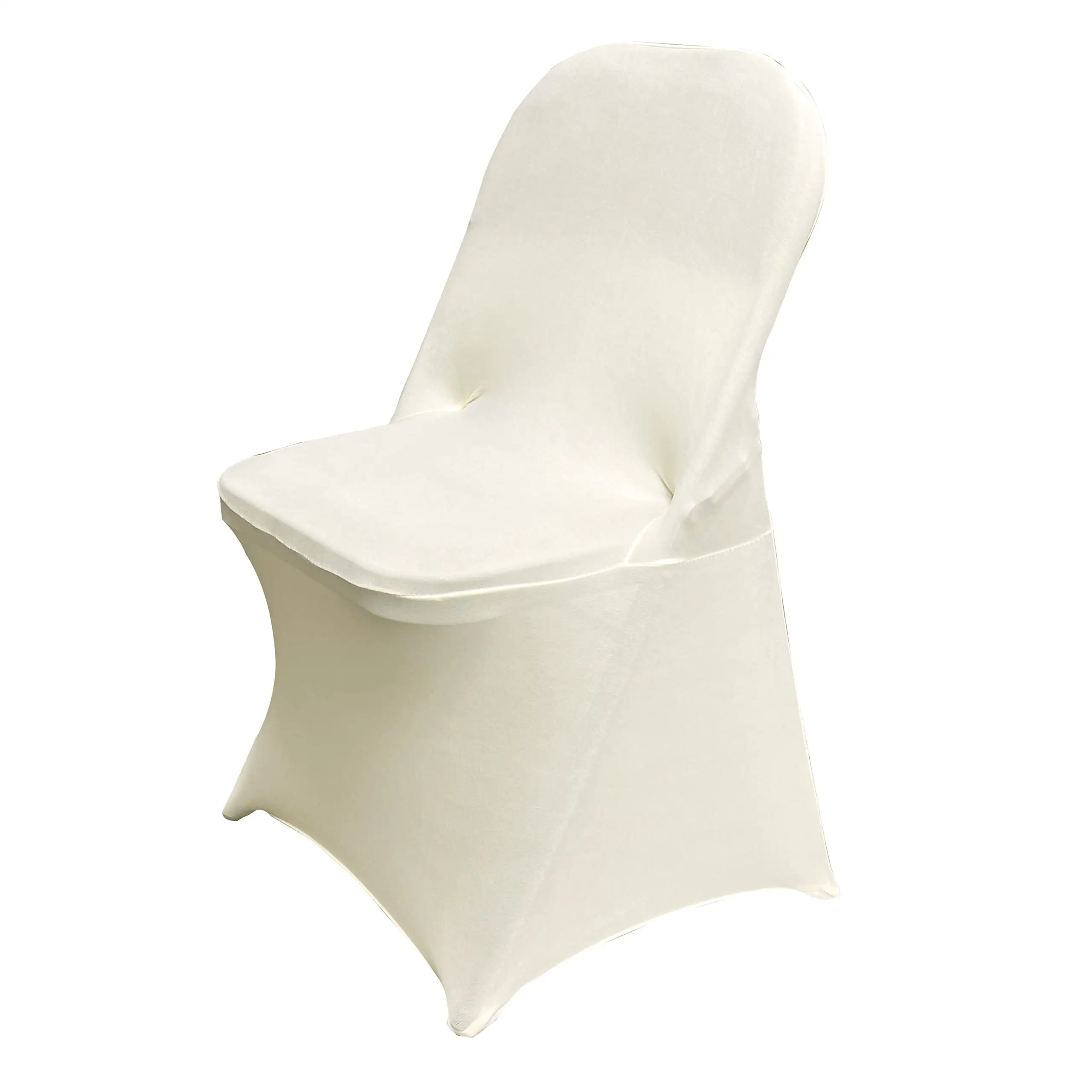 Capa de cadeira dobrável para casamento, capa branca extensível de spandex para banquetes, de qualidade premium