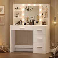 Coiffeuse LED avec miroir tactile et tiroirs pour chambre à coucher