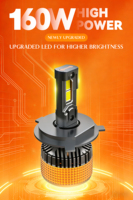 Prix Usine Pas Cher Nouvelle Vente Chaude Ampoule LED de Phare de Voiture H1 H4 H11 9006 9005 160W 16000LM 6000K Lot de 2 Ampoules LED pour Voiture