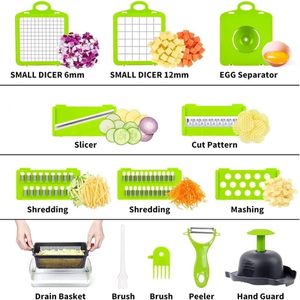Hot Selling 2026 Kitchen Multi 12 in 1 Manual Fruit <b>Vegetable</b> Cutter <b>Chopper</b> Dicer Veggie <b>Vegetable</b> <b>Chopper</b> - Product Image 3