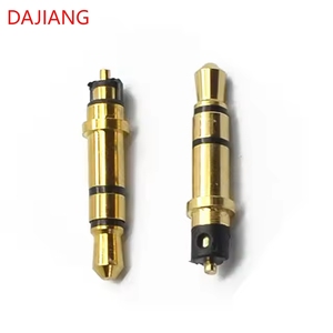 DAJIANG personalizado 3,5mm latón estéreo 3 polos Audio auriculares <span class=keywords><strong>Jack</strong></span> enchufe macho conectores enchufe Audio <span class=keywords><strong>conector</strong></span> micrófono OEM - Product Image 1