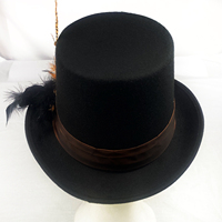 Chapeaux hauts steampunk en polyester avec accessoires à engrenages, noir, taille adulte unisexe pour fête, carnaval, Halloween